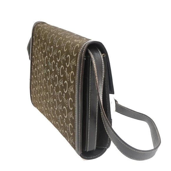 CELINE C Macadam Horse Carriage 2Way Shoulder Clutch Bag Canvas Leather 67FB853 - Picture 4 of 16